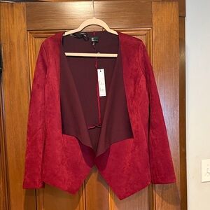 NWT Red Open Front Blazer